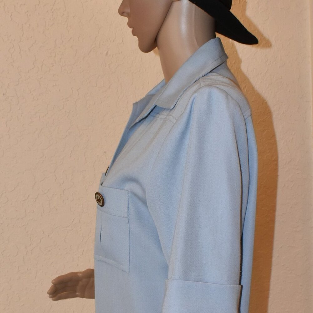 Vintage Lafayette Collection light blue dress US 8 - Picture 5 of 11